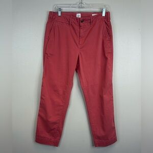 GAP Women’s Size 8 Straight Khaki Pants Pink Salmon Coral Cotton Office Casual